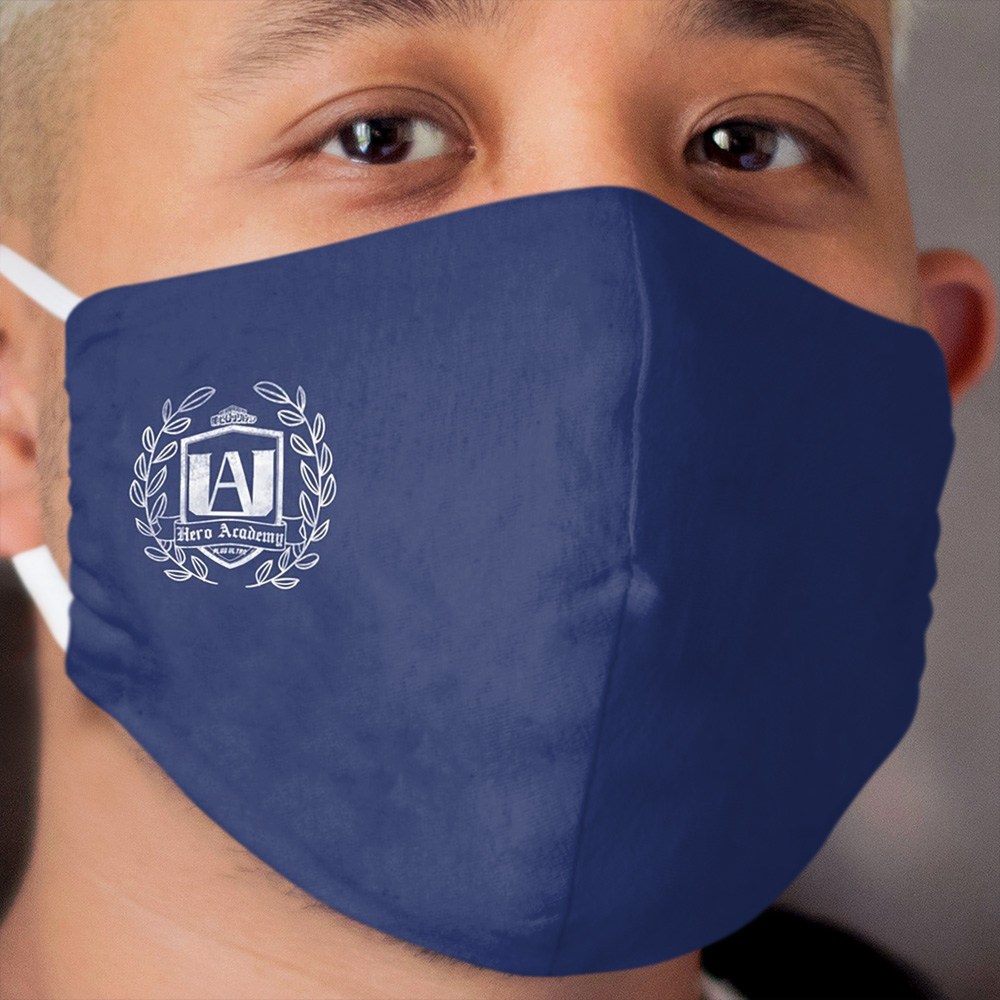 White UA High School Crest Blue Cloth Face Mask