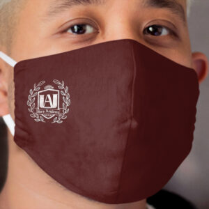 White UA High School Crest Burgundy Cloth Face Mask