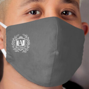 White UA High School Crest Gray Cloth Face Mask