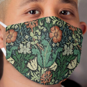 William Morris Compton Floral Art Nouveau Pattern Cloth Face Mask