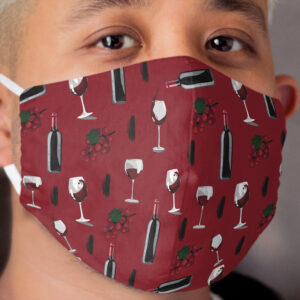 Wine Pattern Red Cloth Face Mask