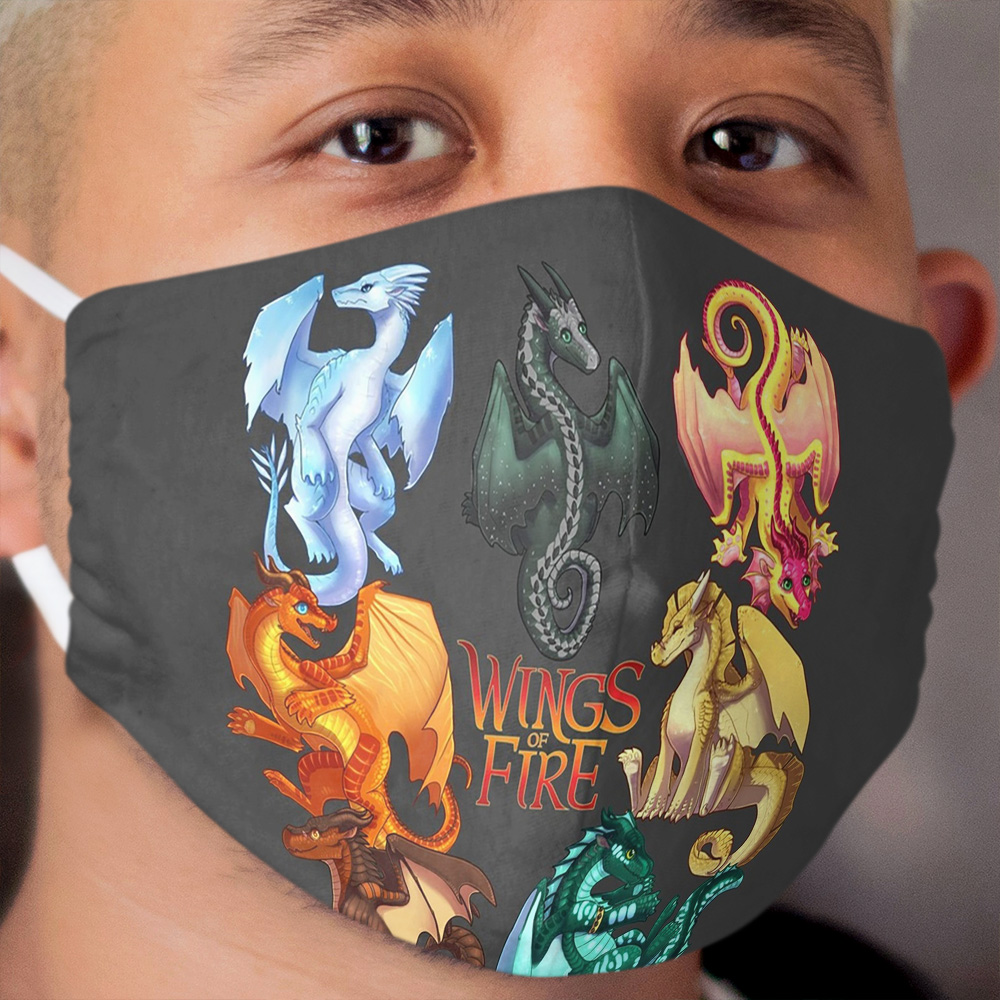 Wings of Fire - Jade Winglet Dragonets: Moonwatcher, Winter, Qibli, Peril, Turtle, Umber, Kinkajou Cloth Face Mask
