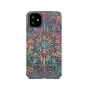 Winter Sunset Mandala In Charcoal, Mint And Melon Tough Phone Case