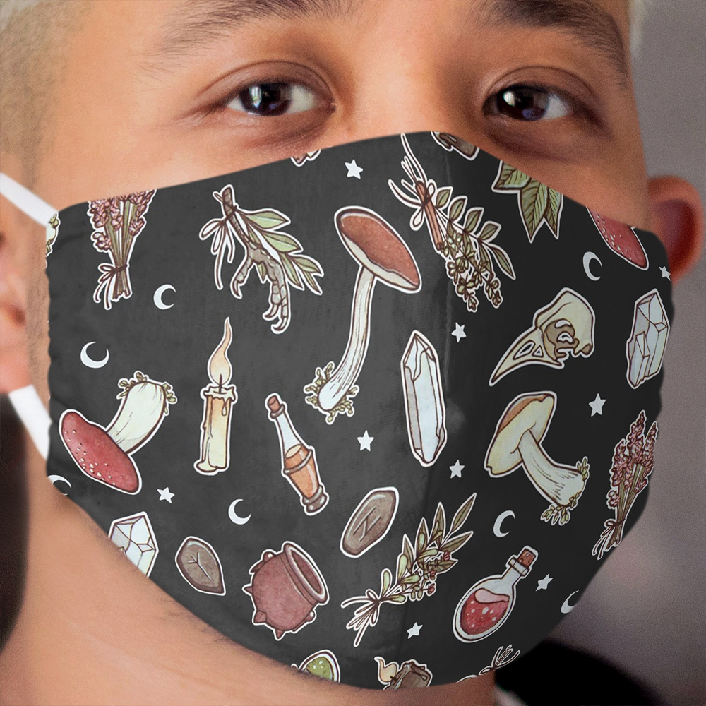 Witchy Pattern Dark Cloth Face Mask