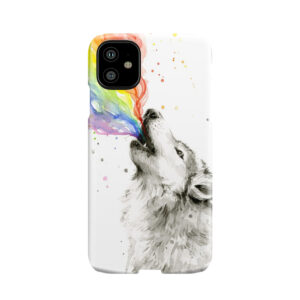 Wolf Howling Rainbow Phone Case