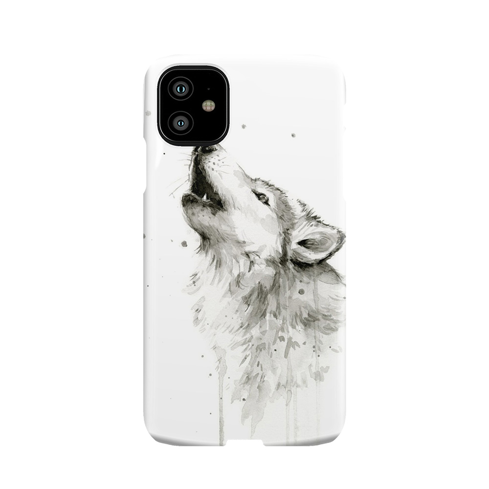 Wolf Howling Watercolor Phone Case