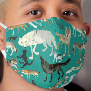 Wolves of the World (Green pattern) Cloth Face Mask