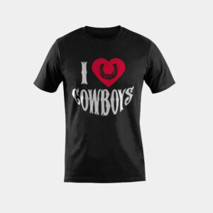 Womens I Love Cowboys South Western Girl Cute Cowboy Couple Costume T-Shirt