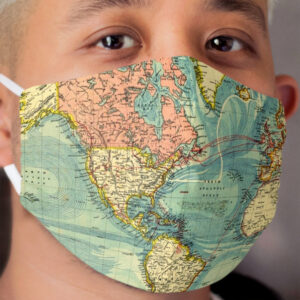 World Map Featuring United States of America Cloth Face Mask