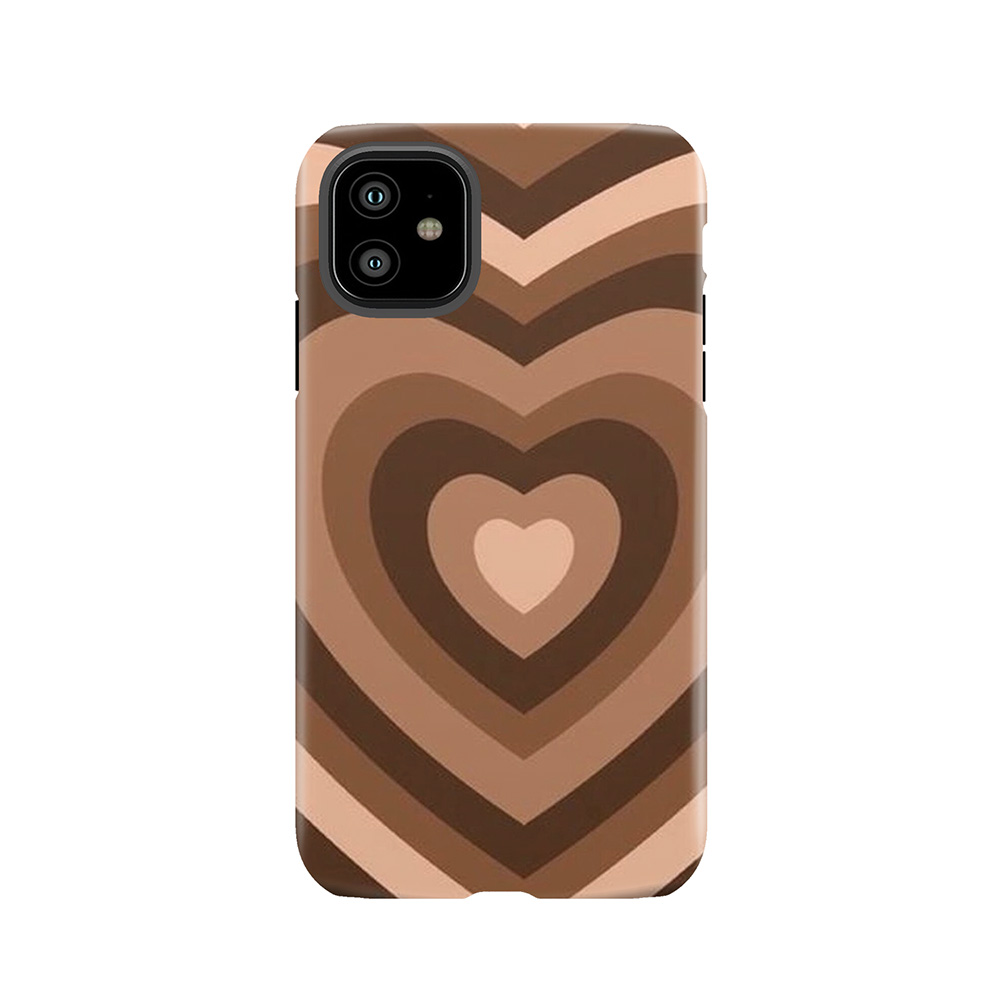 Y2K Heart Brown Tough Phone Case