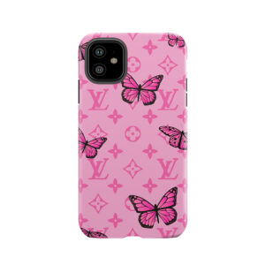 Y2K Inspired Pink Butterfly Monogram Design Tough Phone Case