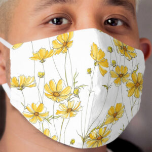 Yellow Cosmos Flowers Cloth Face Mask