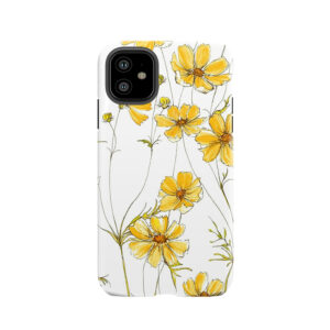 Yellow Cosmos Flowers Tough Phone Case
