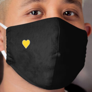 Yellow Covid Heart Cloth Face Mask