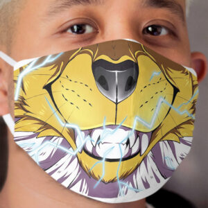 Yellow Electric Critter Grinning Cloth Face Mask