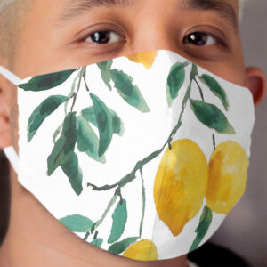 yellow lemon watercolor Cloth Face Mask