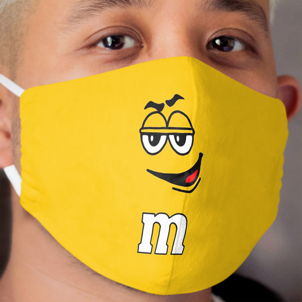Yellow Peanut M&M Candy Cloth Face Mask