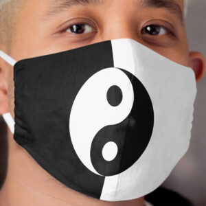 Yin Yang Black and White - Vertical Cloth Face Mask
