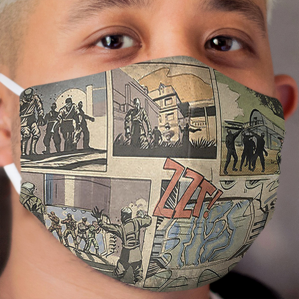 Zombies loading screen comic Cloth Face Mask