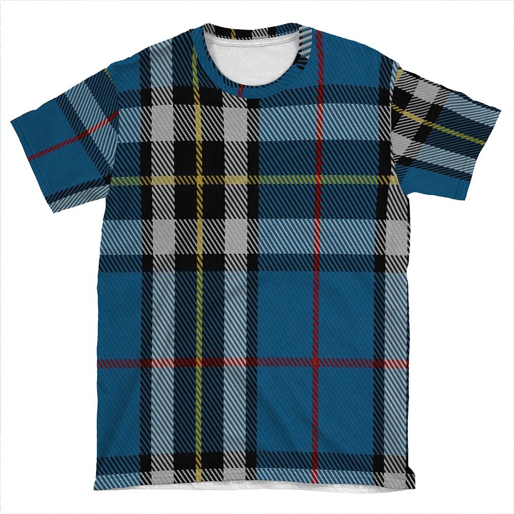 02738 Thomson Dress (Blue) Clan/Family Tartan AOP T-shirt Tee