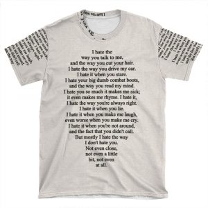 10 Things I Hate About You AOP T-shirt Tee