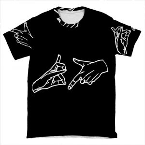 187 Hand Signs Hip-Hop Rap German Rap AOP T-shirt Tee