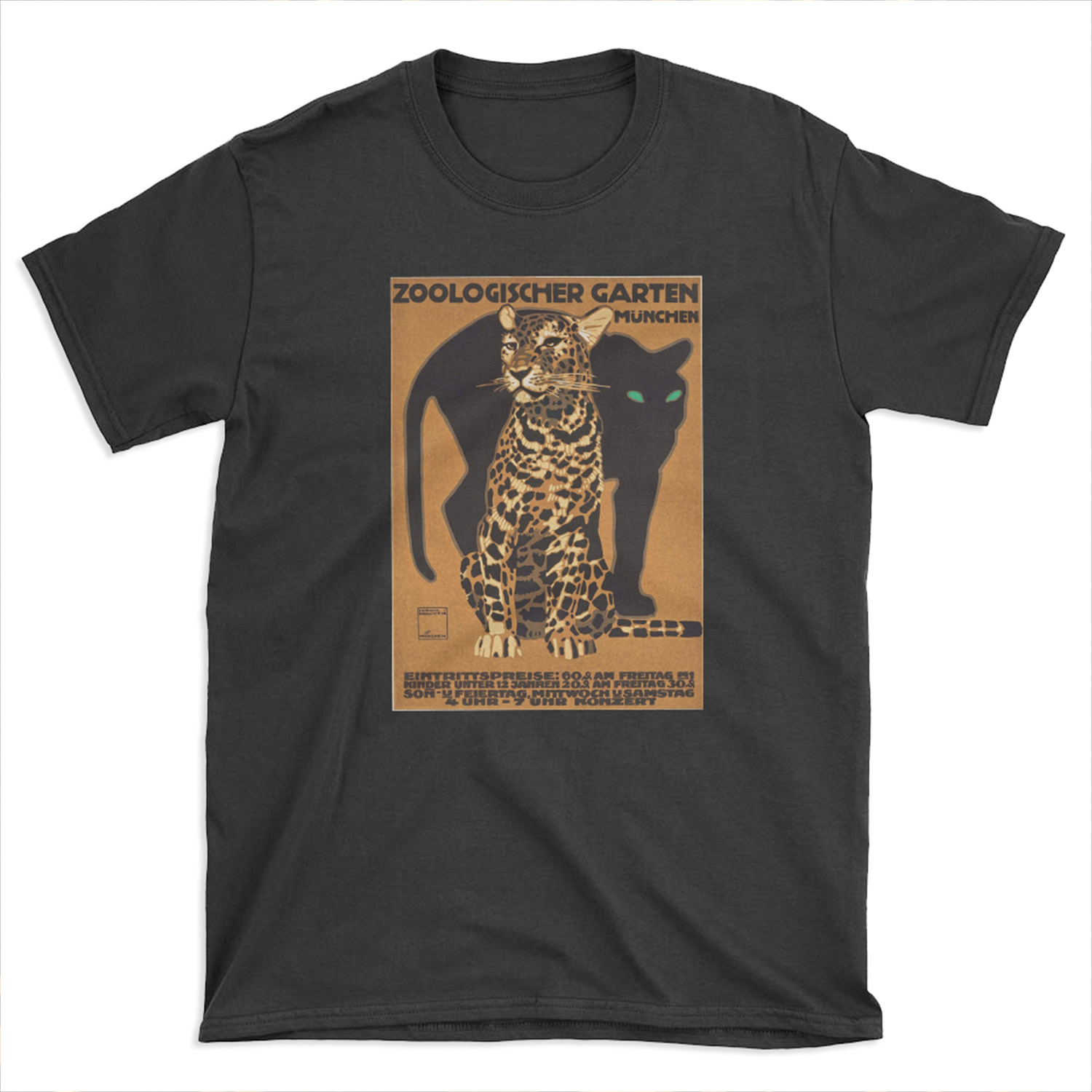 1912 Ludwig Hohlwein Leopard Munich Zoo T-shirt Tee