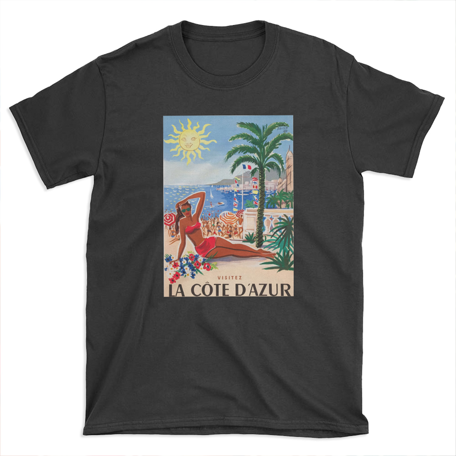1955 France Visit La Cote D'Azur Travel T-shirt Tee