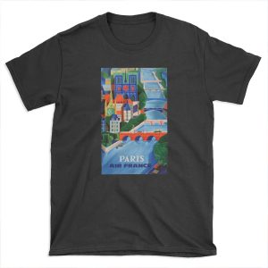 1960 Air France Paris Bridges Travel T-shirt Tee