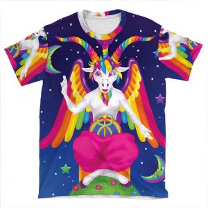 1997 Neon Rainbow Baphomet AOP T-shirt Tee