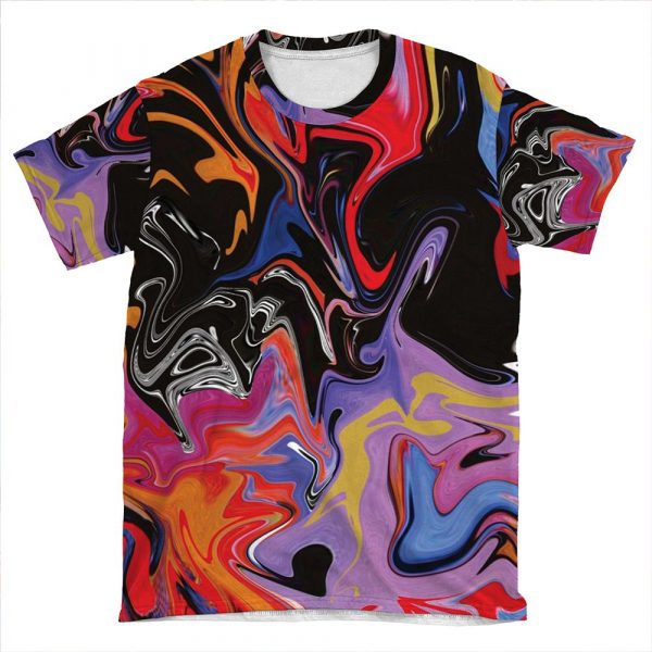 5Sos Youngblood Inspired Marble Effect Pattern AOP T-shirt Tee