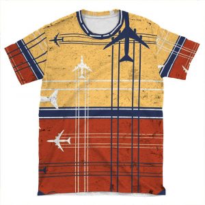 747 Sunrise | Vintage Retro Jumbo Jet AOP T-shirt Tee