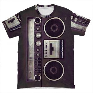 80S Retro Boombox Cassette Player AOP T-shirt Tee
