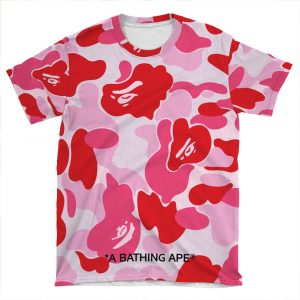A Bathing Bape - Pink Camo AOP T-shirt Tee