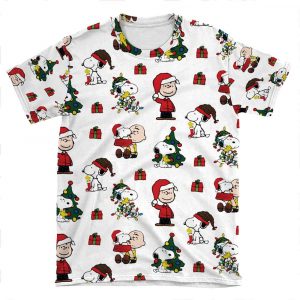 A Charlie Merry Christmas 2019 Brown All Natalan AOP T-shirt Tee