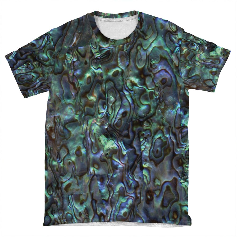 Abalone Shell | Paua Shell | Seashell Patterns | Sea Shells | Natural | AOP T-shirt Tee