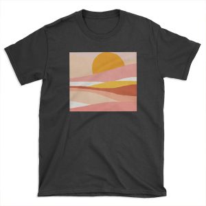 Abstract, Landscape, Sun, Mid century modern kids wall art, Nursery room T-shirt Tee