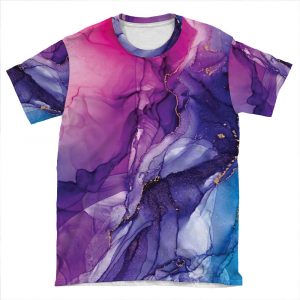 Abstract Vibrant Rainbow Ombre AOP T-shirt Tee