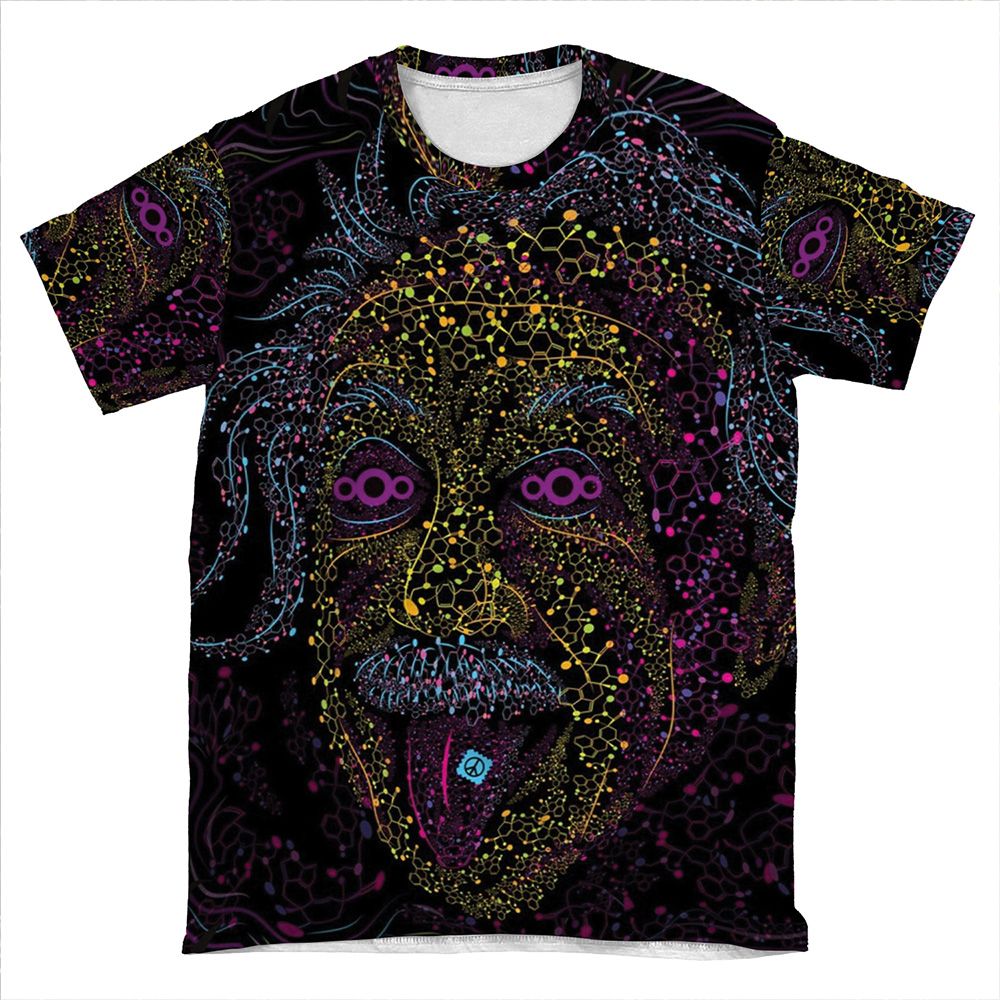 Acid Scientist Tongue Out Psychedelic Art Poster AOP T-shirt Tee
