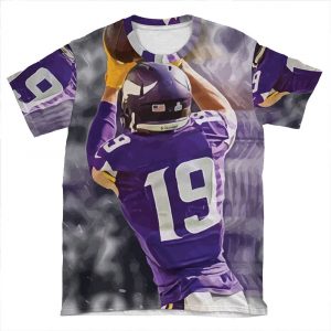 Adam Thielen Minnesota Vikings Illustration AOP T-shirt Tee