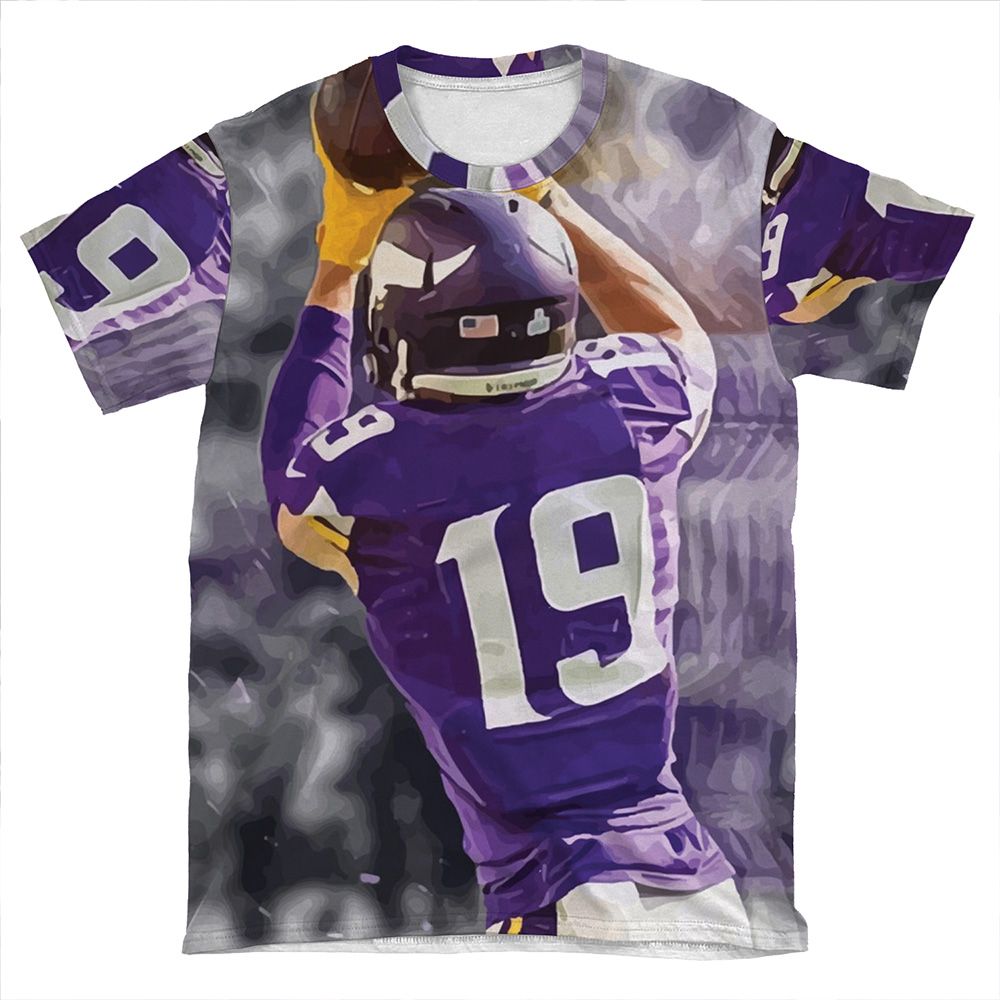 Adam Thielen Minnesota Vikings Illustration AOP T-shirt Tee
