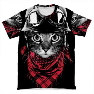 Adventurer Cat AOP T-shirt Tee