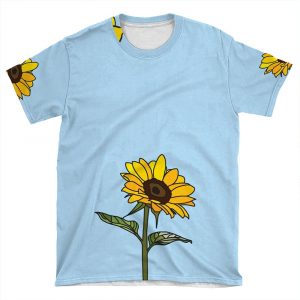 Aesthetic Sunflower On Light Blue AOP T-shirt Tee