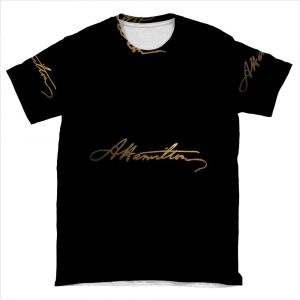 Alexander Hamilton Gold Signature AOP T-shirt Tee
