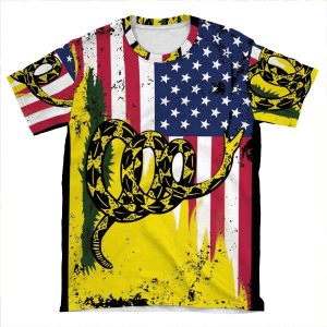 American Gadsden Flag Worn AOP T-shirt Tee
