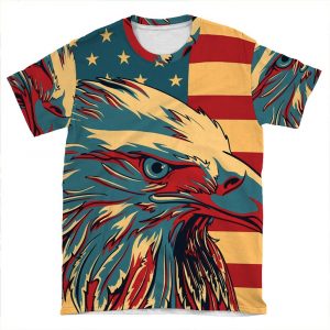 American Patriotic Eagle Bald AOP T-shirt Tee