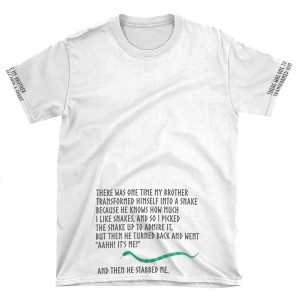 And Then He Stabbed Me. AOP T-shirt Tee