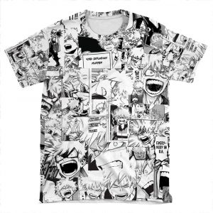 Angry Bakugou Katsuki Collage AOP T-shirt Tee