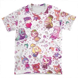 Animal Crossing Pattern AOP T-shirt Tee