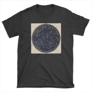 Antique Map of the Night Sky, 19th century astronomy T-shirt Tee